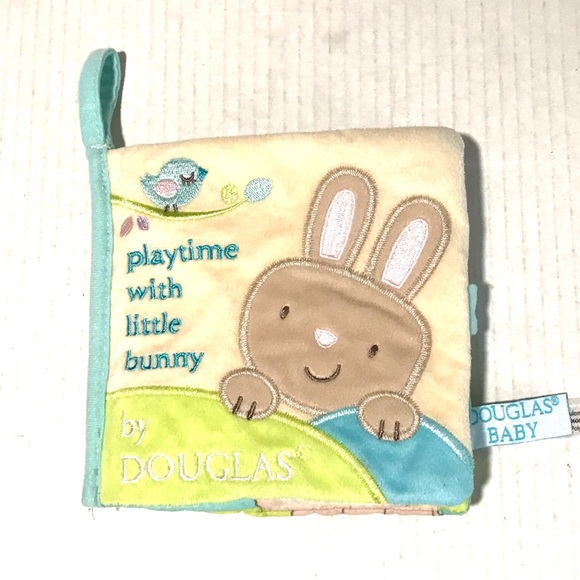 Douglas Baby Elephant/Bunny Sweet Animals Soft Crinkle Lovey Sensory Books Set-2 - Picture 5 of 11
